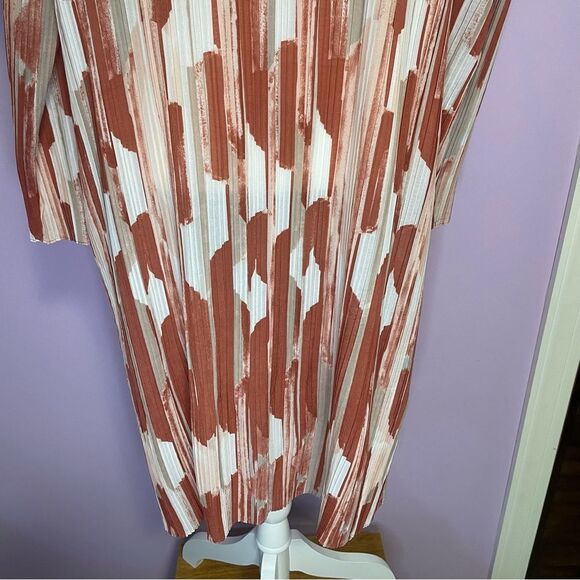 Chico's Travelers Cardigan Longline Open Front Jacket Pink White Size Large - Picture 11 of 12